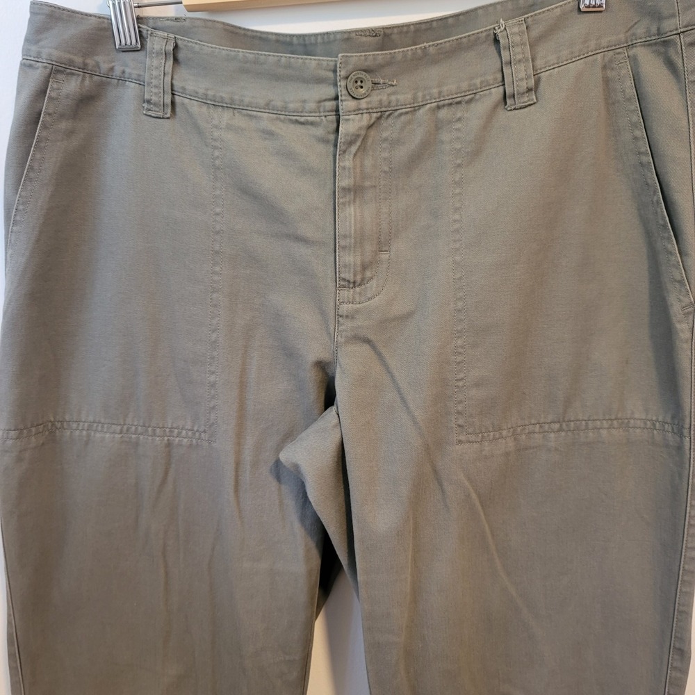 The North Face Womens Twill Hiking Trail Pants Size 14 Cotton Green Khaki